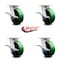 Service Caster 6 Inch Kingpinless Green Poly on Steel Wheel Swivel Caster Set with Brakes SCC SCC-KP30S620-PUR-GB-SLB-4 - alternate 4